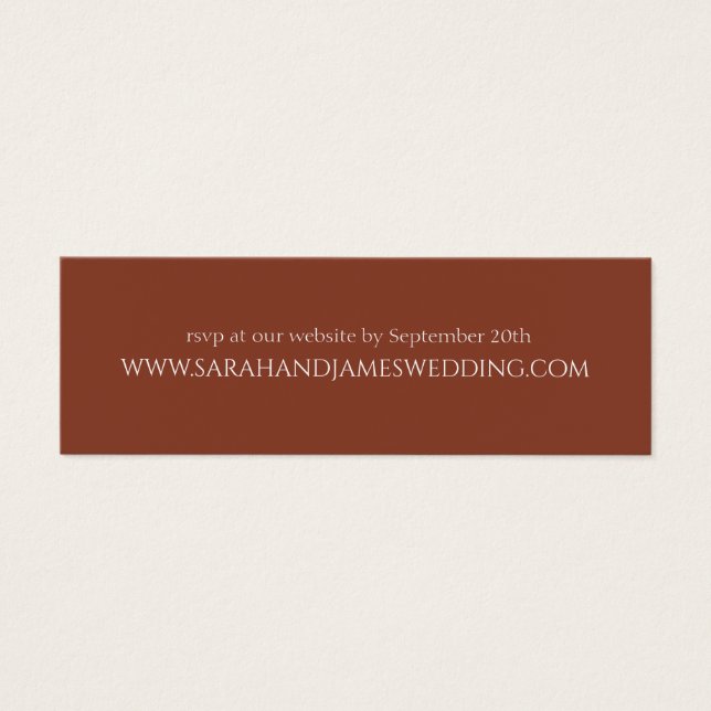 Elégant Site Mariage En Terracotta Carte Rsvp (Devant)
