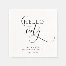 Elegant Sixtieth Birthday Serviette