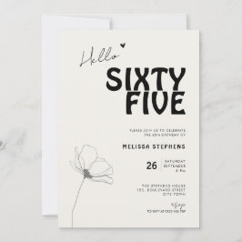 Elegant Sixty Five Bold Typography 65th Birthday Einladung
