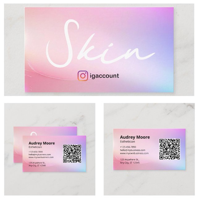 Elegant Skin Esthetician Visitenkarte (Elegant Skin Esthetician Business Card
)