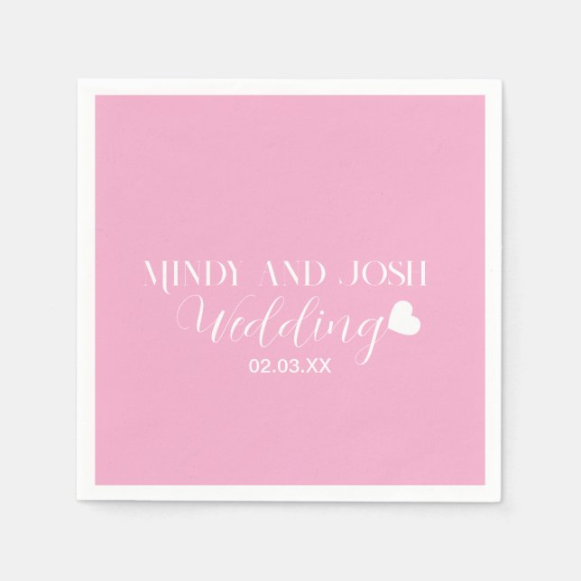 Elegant Skript schwebendes Herz Serviette (Vorderseite)