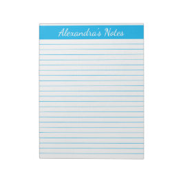 Elegant Sky Blue 8.5x11 Letter Size Personalisiert Notizblock