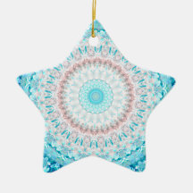 Elegant Sky Blue Crystal Mandala