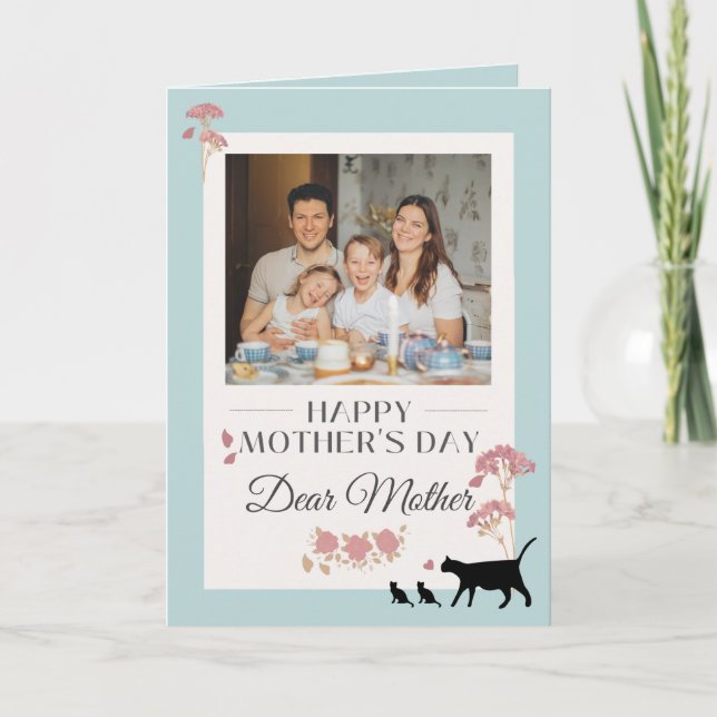 Elegant Sky Blue Happy Mother Day Card Karte (Vorderseite)