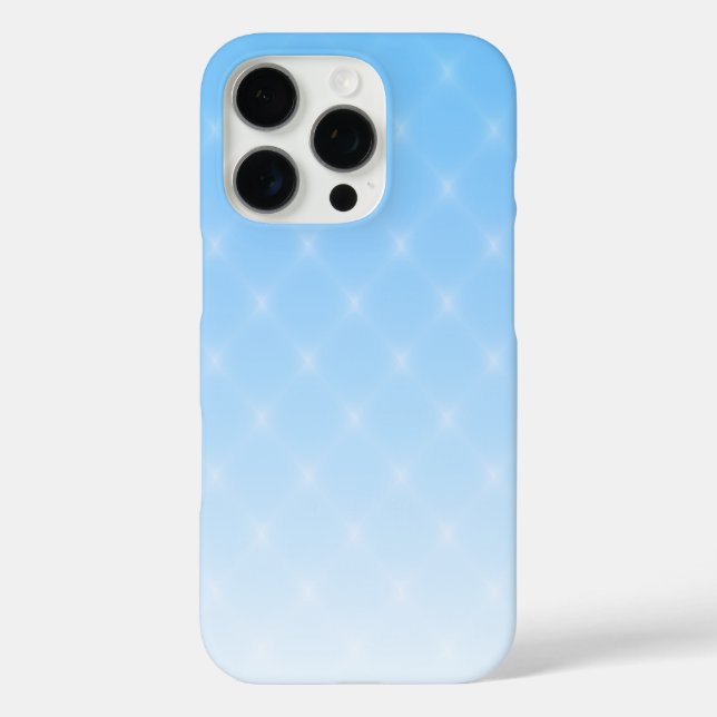 Elegant Sky Blue Ombre Diamond Muster iPhone 16 Pro Hülle (Rückseite)