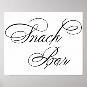 Élégant Snack Bar Script noir   Tableau horizontal