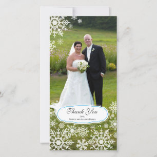 Elegant Snowflake Wedding Vielen Dank Dankeskarte