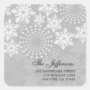 Élégant Snowflakes 1 - étiquette de adresse de vac