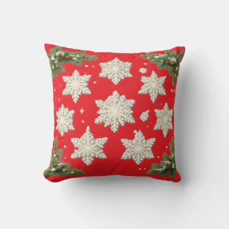 Elegant Snowflakes and Pine Christmas Kissen