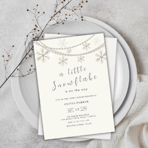 Élégant Snowflakes Baby shower d'hiver Invitation
