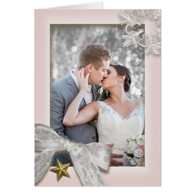 Élégant Snowflakes Carte de remerciements de maria (Devant)