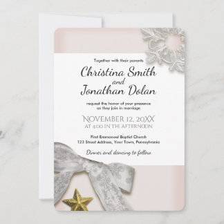 Élégant Snowflakes Invitation de mariage hivernal
