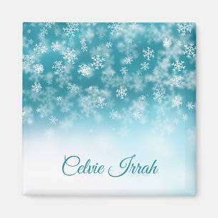 Élégant Snowflakes Personnalisé   Magnet