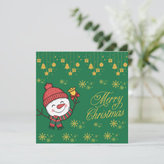 Elegant Snowman Christmas Card Feiertagskarte