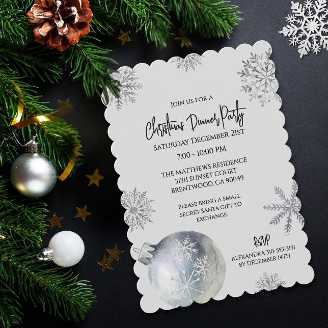 Elegant Snowy Christmas Holiday Party Einladung (Von Creator hochgeladen)