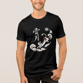Elegant Soaring Cat T-Shirt - Cultural Art Style Tri-Blend Shirt