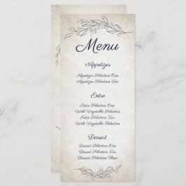 Elegant Soft Blätter Script Wedding Menükarte
