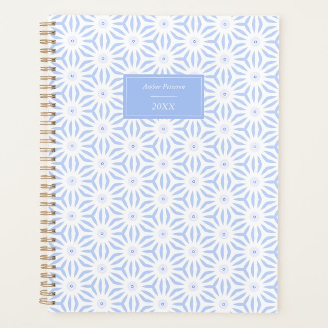 Elegant Soft Blue Geometric  Planer (Vorderseite)