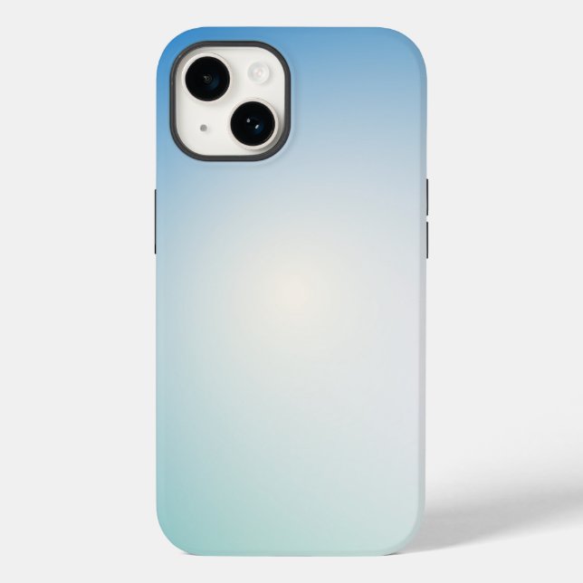  Elegant Soft Blue & White Ombre  Case-Mate iPhone 14 Hülle (Rückseite)