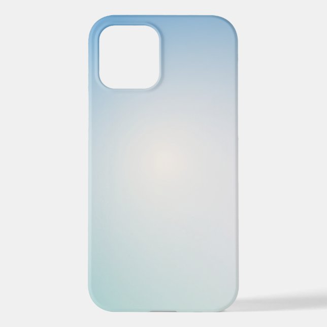  Elegant Soft Blue & White Ombre  iPhone 12 Hülle (Rückseite)