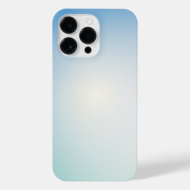  Elegant Soft Blue & White Ombre  iPhone 14 Pro Max Hülle (Rückseite)