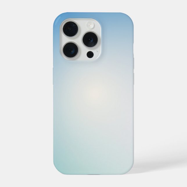  Elegant Soft Blue & White Ombre  iPhone 15 Pro Hülle (Rückseite)