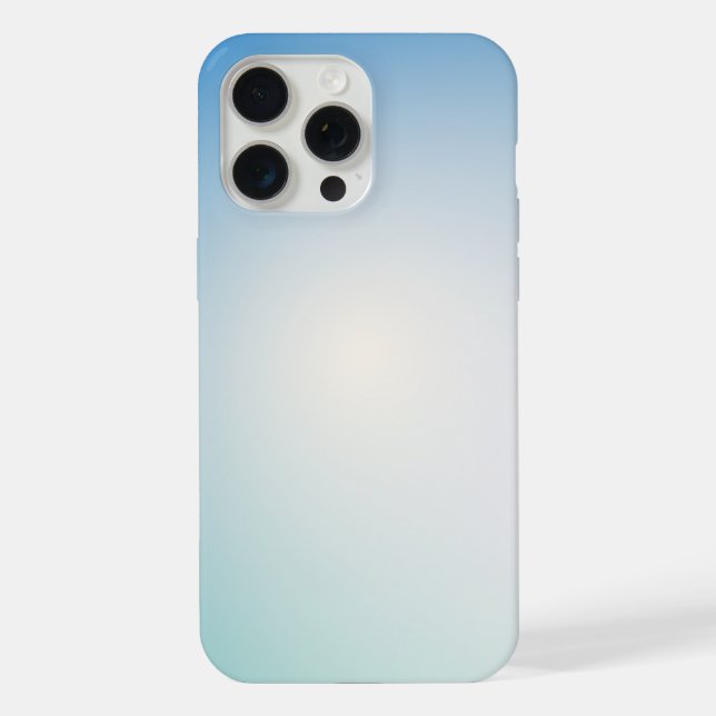  Elegant Soft Blue & White Ombre  iPhone 15 Pro Max Hülle (Rückseite)