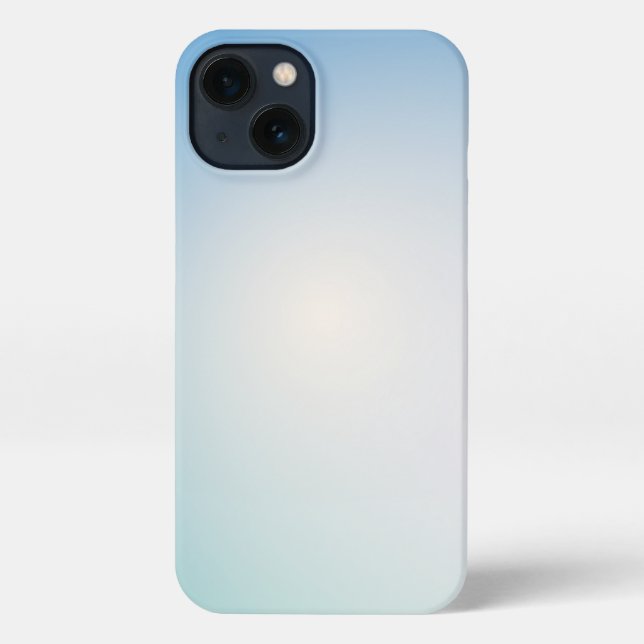  Elegant Soft Blue & White Ombre  iPhone Hülle (Rückseite)