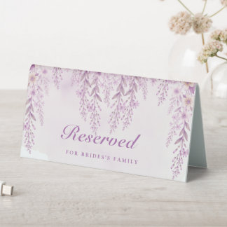 Elegant Soft Blush Lavender Wedding Reserved Tischaufsteller