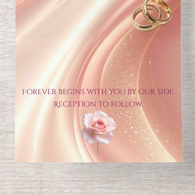 Elegant Soft Blush Wedding Invitation All-in-One-Einladung (Innenseite unten)