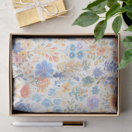 Elegant Soft Pastel Watercolor Botanical Seidenpapier