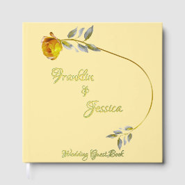Elegant soft peace rose green & gold oval Wedding Gästebuch