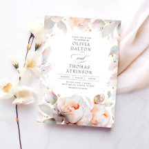 Elegant Soft Pink Peach Floral Boho Hochzeit