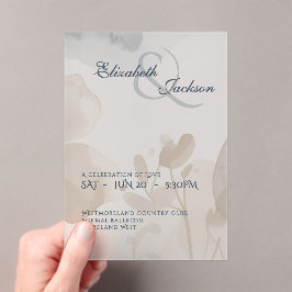 Elegant Soft Romantic Botanical Script Wedding Acryleinladungen