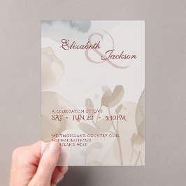 Elegant Soft Romantic Botanical Script Wedding Acryleinladungen