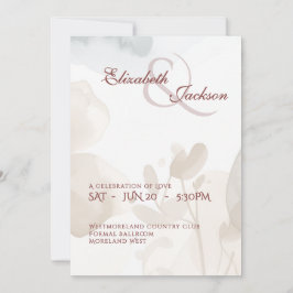 Elegant Soft Romantic Botanical Script Wedding Einladung