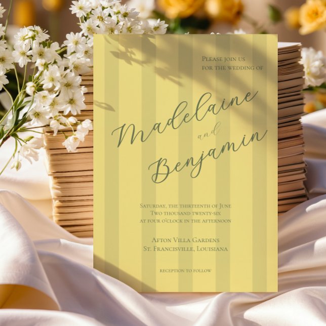 Elegant Soft Yellow Wedding Invitation (Créateur téléchargé)