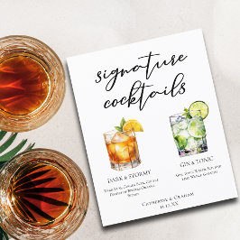 Elégant soir Signature Cocktails Menu Mariage