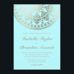 Elegant Solar Mandala Wedding Invitations Gold Einladung<br><div class="desc">Elegant Solar Mandala Hochzeitseinladungen Gold. Intricate Damast Muster Mandala mit Imitaten Gold-Folie Overlay. Sie können die Hintergrundfarbe auf das ändern,  was Sie gewollt haben. Sie können auch die Mandala(n) nach Ihren Wünschen verschieben,  drehen und verkleinern.</div>