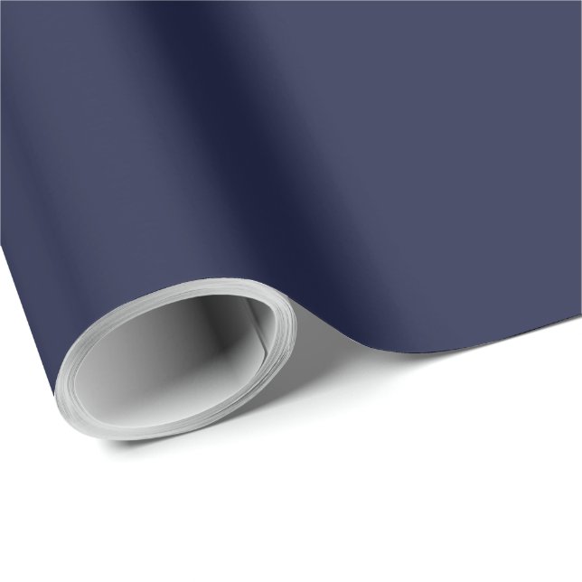 Elegant Solid Dark Navy Blue  Geschenkpapier (Rolleneckpunkt)