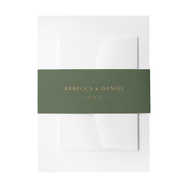 Elegant Solid Green Personalisiert Wedding Einladungsbanderole (Vorderseite Beispiel)