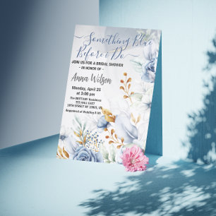 elegant Something Blue Vor dem Hochzeitsbrunch Einladung