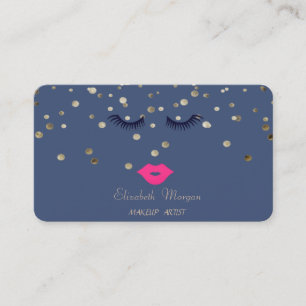 Elegant Sophisticated ,Konfetti,Lippen,Wimpern Visitenkarte
