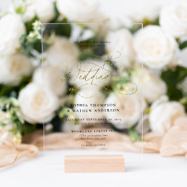 Elegant Sophisticated Script Wedding Acryleinladungen