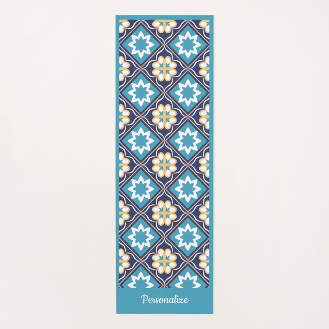 Elegant Southwest Blue Zen Yoga Namaste Yogamatte (Vorderseite)