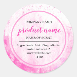 Elégant Spa rose Aquarelle étiquettes