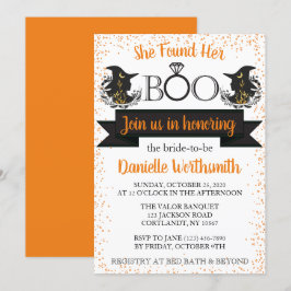 Elegant Sparkle Boo Halloween HexenBrautparty Einladung