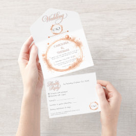 Elegant Sparkle Glitzer Hochzeitskriptkalligraphie All-in-One-Einladung