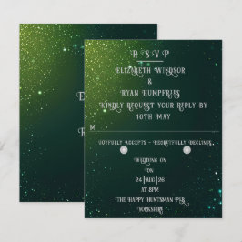 Elegant Sparkle Wedding RSVP Karte