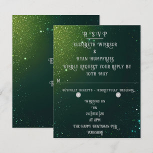 Elegant Sparkle Wedding RSVP Karte